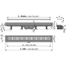 Душевой лоток Alcaplast Wall APZ30-650M с решеткой Хром