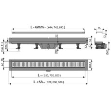 Душевой лоток Alcaplast Wall APZ30-650M с решеткой Хром