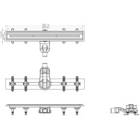 Душевой лоток Timo Premium 80 INF-80-S50R Черной решеткой