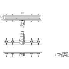 Душевой лоток Timo Premium 80 INF-80-S50R Черной решеткой