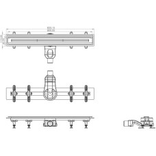 Душевой лоток Timo Premium 80 INF-80-S50R Черной решеткой