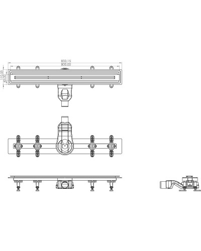 Душевой лоток Timo Premium 80 INF-80-S50R Черной решеткой