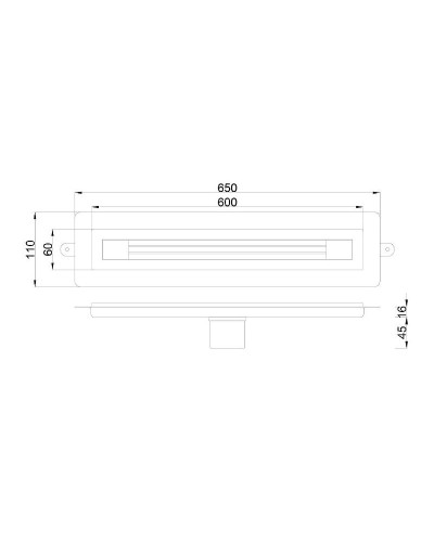 Душевой лоток Boheme B&T Infinity 60 981-60-B с Черной решеткой