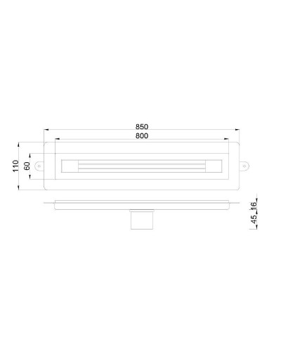 Душевой лоток Boheme B&T Infinity 80 981-80-B с Черной решеткой