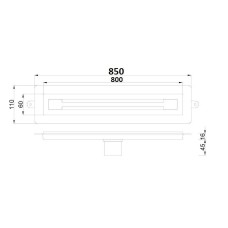 Душевой лоток Boheme Premium Trendy 80 983-80-G с решеткой Золото