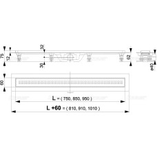 Душевой лоток Alcaplast Simple AG100201850 (APZ9-850M) с решеткой Хром