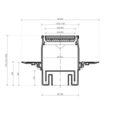 Душевой трап Pestan Confluo Standard 13702567 с двухсторонней решеткой Хром глянцевый / полая под плитку