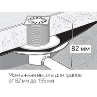 Душевой трап Paini 425NXL с решеткой Хром