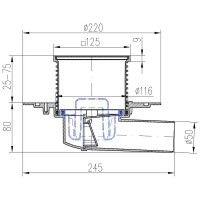 Душевой трап Paini 381AC с решеткой Черный матовый