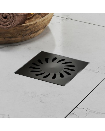 Душевой трап Paini 381AC с решеткой Черный матовый