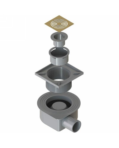 Душевой трап Boheme Smart Design 984-10-MG с решеткой Золото матовое