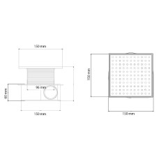 Душевой трап Boheme Smart Design 984-15-B с Черной решеткой