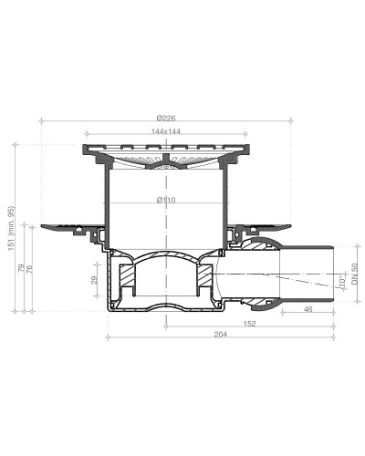 Душевой трап Pestan Confluo Standard 13000139 с решеткой Золото глянец