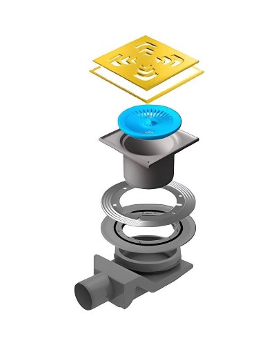 Душевой трап Pestan Confluo Standard 13000139 с решеткой Золото глянец