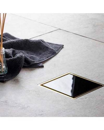 Душевой трап Pestan Confluo Standard 13000152 с решеткой Черный Золото глянец