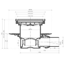 Душевой трап Pestan Confluo Standard 13000156 с решеткой Белый Золото глянец