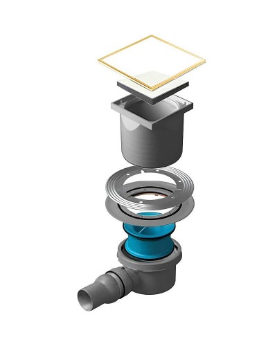 Душевой трап Pestan Confluo Standard 13000156 с решеткой Белый Золото глянец