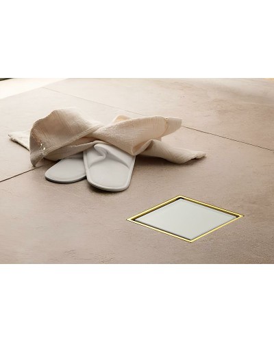 Душевой трап Pestan Confluo Standard 13000159 с решеткой Белый Золото глянец