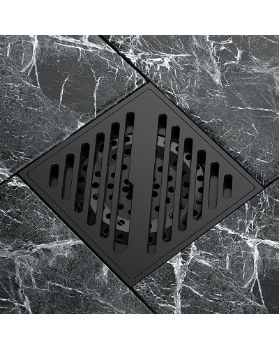 Душевой трап Orange 100x100 TR01-008b с Черной матовый решеткой