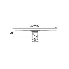 Душевой трап Orange 200x80 TR01-009b с Черной матовый решеткой