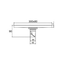 Душевой трап Orange 300x80 TR01-010b с Черной матовый решеткой