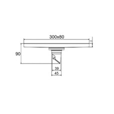 Душевой трап Orange 300x80 TR01-010b с Черной матовый решеткой