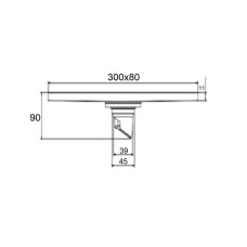 Душевой трап Orange 300x80 TR01-010ni с решеткой Никель