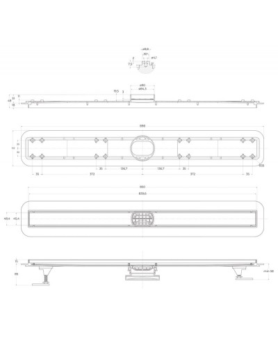 Душевой лоток BELBAGNO LUCE 90 см BB-LD-LUCE-90-CR хром матовый