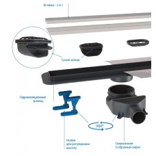 Душевой лоток BELBAGNO LUCE 80 см BB-LD-LUCE-80-NERO черный матовый