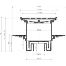 Душевой трап 144x144/50 мм хром Pestan Confluo Standard Tide Mask Vertical 13000074