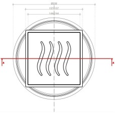 Душевой трап 144x144/50 мм хром Pestan Confluo Standard Tide Mask Vertical 13000074