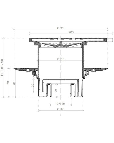 Душевой трап 194x194/50 мм хром Pestan Confluo Standard Angle Vertical 13000021