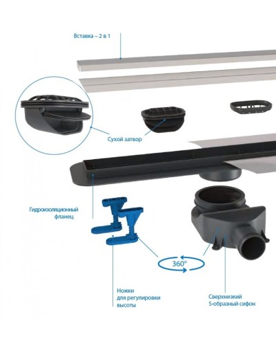 Душевой лоток BELBAGNO LUCE 60 см BB-LD-LUCE-60-NERO черный матовый