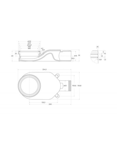 Душевой лоток BELBAGNO LUCE 80 см BB-LD-LUCE-80-BIANCO белый матовый