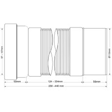 Гофра для унитаза 23-44 см McALPINE MRWC-F23P