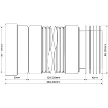 Гофра  для унитаза 20-33 см McALPINE MRWC-F20R