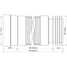 Гофра  для унитаза 20-33 см McALPINE MRWC-F20R