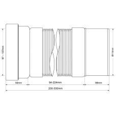 Гофра для унитаза 20-33 см McALPINE MRWC-F20P
