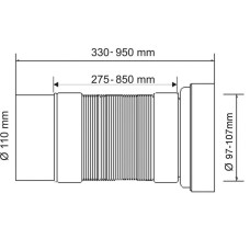 Гофра для унитаза 33-95 см McALPINE MRWC-F33P