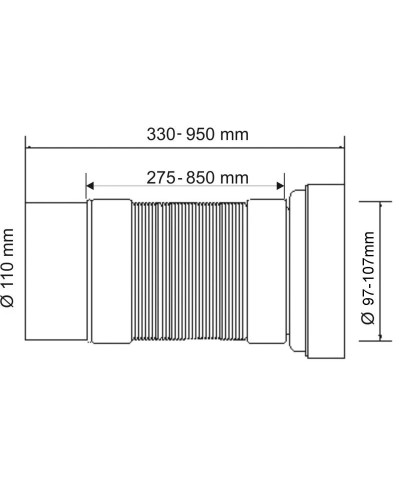 Гофра для унитаза 33-95 см McALPINE MRWC-F33P