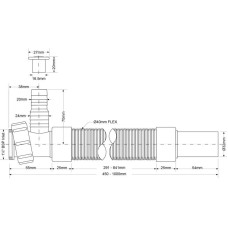 Гофра 45-100 см 1 1/4"-32 McALPINE MRMF1W