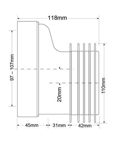 Труба фановая 118 мм McALPINE MRWC4