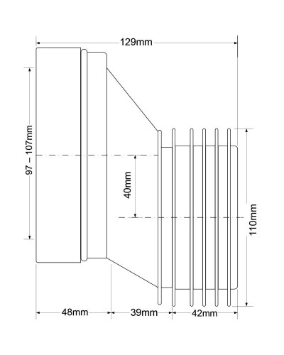 Труба фановая 129 мм McALPINE MRWC5