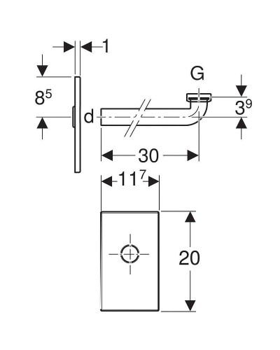 Крышка и патрубок сифона Geberit 115.416.21.1 Хром глянцевый