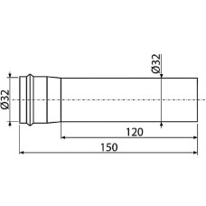 Удлинительная труба для сифона Alcaplast A4000 Хром