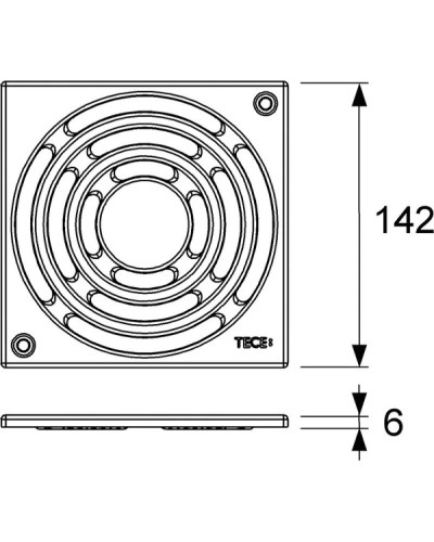 Декоративная решетка 142×142 мм TECE TECEdrainpoint S хром 3665001