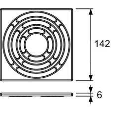Декоративная решетка 142×142 мм TECE TECEdrainpoint S хром 3665003