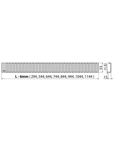 Декоративная решетка 944 мм AlcaPlast Line нержавеющая сталь LINE-950M