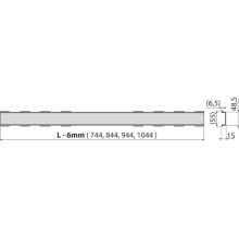 Декоративная решетка 1044 мм AlcaPlast Solid нержавеющая сталь SOLID-1050M