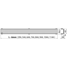 Декоративная решетка 1144 мм AlcaPlast Posh нержавеющая сталь POSH-1150MN